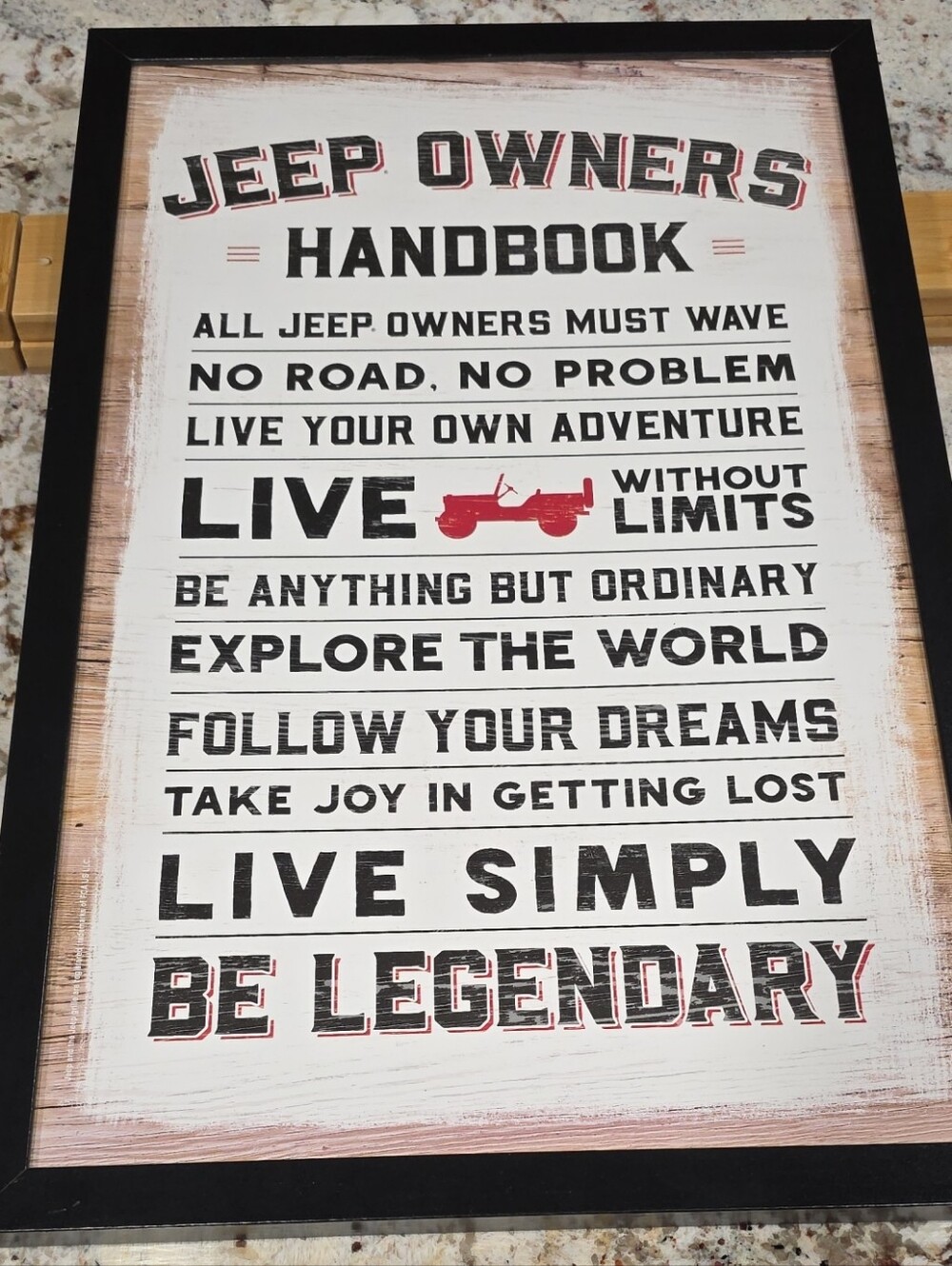 Jeep Logo Wall Plaque in Black and White